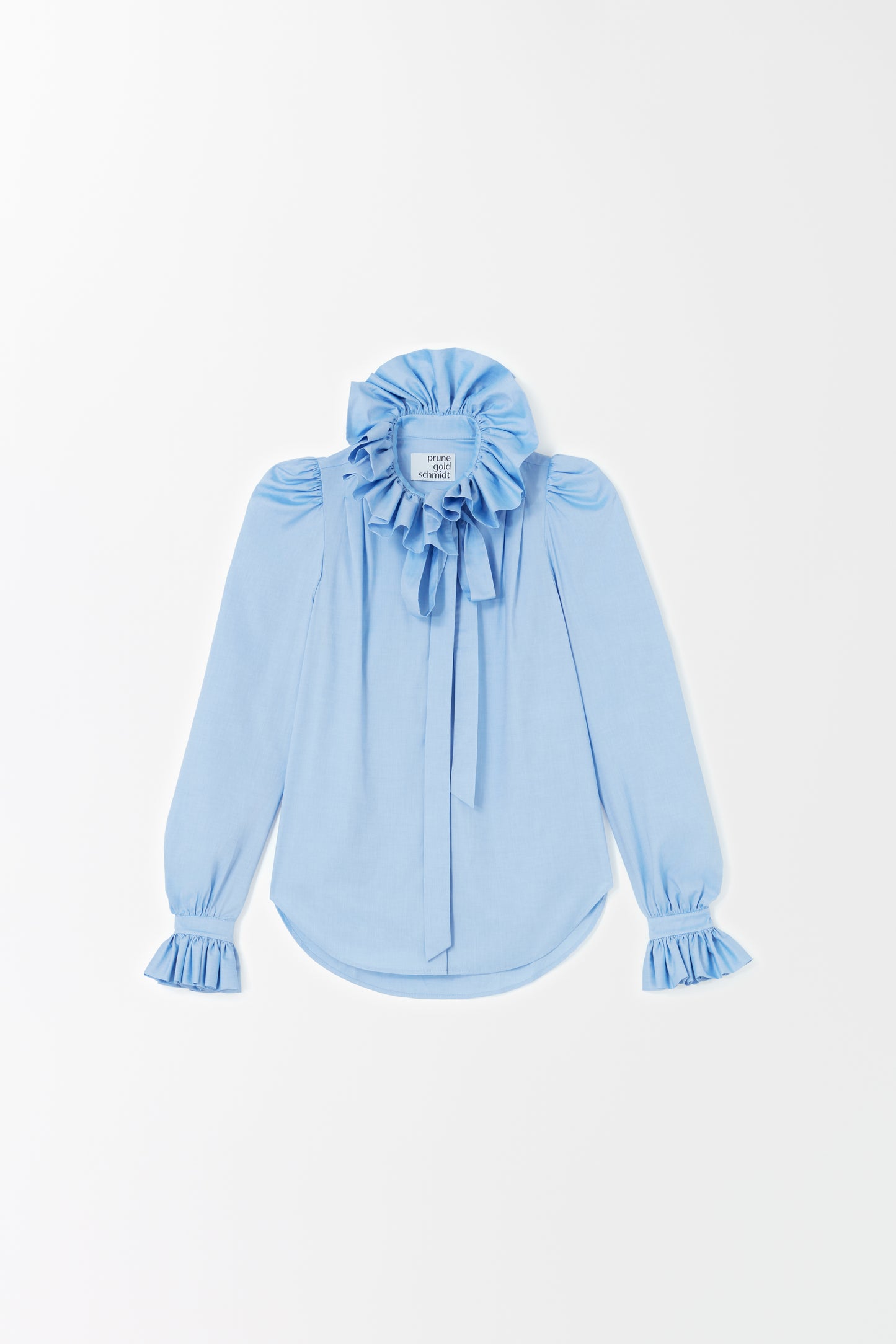 PRUNE - Medici collar blouse in sky blue cotton poplin